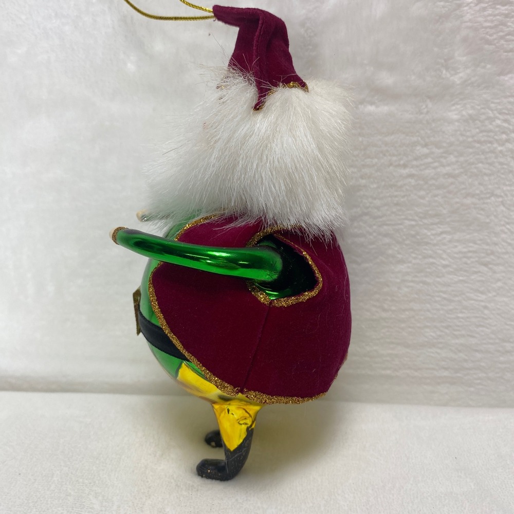 VTG European Style Glass Santa Ornament Hand Blown Christmas Elf Gnome - Picture 4 of 9